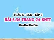 Bài 6.36 trang 24 Toán 6 Tập 2 Kết nối tri thức